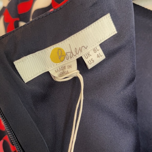 Boden Violette Dress Red Geometric Pattern Size 4 NWT - Picture 10 of 12